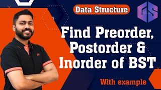 Lec55 Find Preorder Postorder amp Inorder of Binary Search TreeBST in Data Structure [upl. by Sualokcin]