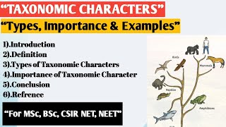 Taxonomic characters  Types and Importance of taxonomic characters  Taxonomy  noteswire [upl. by Melak]