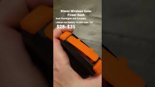 Blavor Wireless Solar Power Bank  10000 capacity with flashlight and compass Great Value edc [upl. by Martin476]