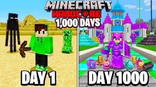 I Survived 1000 Days in HARDCORE Minecraft [upl. by Wilterdink936]