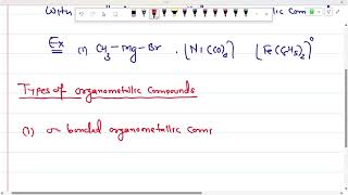 ORGANOMETALLIC COMPOUNDS [upl. by Perreault]