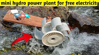 how to make mini hydro power plant at home  build mini hydro power on a small stream [upl. by Oigres]