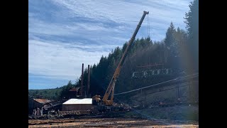 Hull Oakes Lumber Company Setting The Mills New Log Carriage Into Place [upl. by Riaj647]