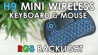 H9 Mini Wireless Keyboard Mouse with RGB Backlight PS4HTPC [upl. by Akemrehs]