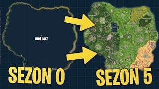 EWOLUCJA MAPY W FORTNITE OD 1 DO 5 SEZONU [upl. by Sherri]