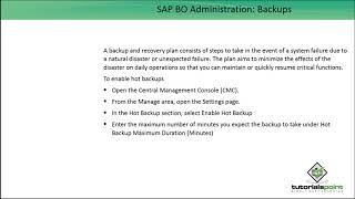 SAP BO Administration  Backups [upl. by Qulllon859]