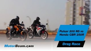 Pulsar 200 NS vs Honda CBR250R  Drag Race [upl. by Bergmans]