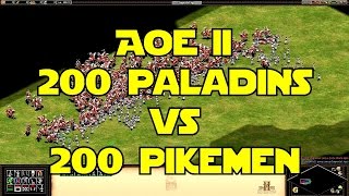 ◀ Age of Empires II  200 Paladins vs 200 Pikemen [upl. by Dombrowski461]