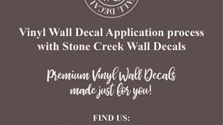 Vinyl Wall Decal Application Instructions with Stone Creek Wall Decals [upl. by Imotas624]