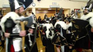 2012 Scalloway Fire Festival  Jarls Squad entering Tingwall Hall  kozetland1MP4 [upl. by Miltie662]