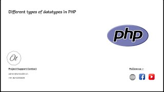 Different types of datatypes in PHP [upl. by Salamanca]