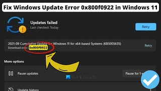 Fix Windows 11 Update Error 0x800f0922 [upl. by Nylzzaj558]