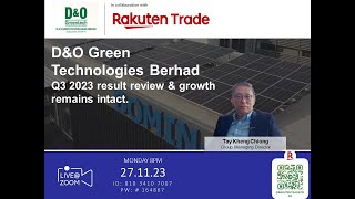 Rakuten Trade Ideas 🎯 Webinar  DampO Green Technologies Bhd [upl. by Anirdnaxela279]