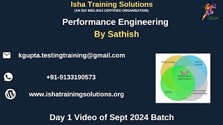 Performance Engineering Day 1 on 20th Sept 2024ContactWhatsApp us at 918019952427 to enroll [upl. by Schoening414]