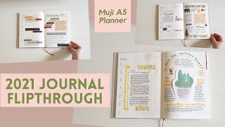 2021 Journal Flipthrough Muji A5 Planner [upl. by Ileana]