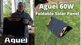 Aguei 60W Foldable Solar Panel Review  Great Quality Easy to use and works GREAT [upl. by Nodla]