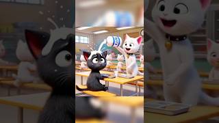 Black cat and white cat story ai cat aicat cutecat catlover cartoon [upl. by Yorgo361]