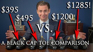 400 Shoes vs 1300 Shoes  A Black Cap Toe Oxford Comparison  Kirby Allison [upl. by Ecyle724]