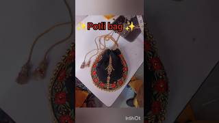 DIY Embellished potli bag 🛍️ How to make Potli bags at homepotlibags viral shorts [upl. by Aicirpac143]