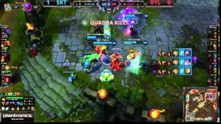 SKT1 Piglet pentakill stolen by Bengi in game 2 of LoL World Finals [upl. by Aineval]