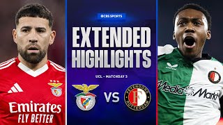 Benfica vs Feyenoord Extended Highlights  UCL League Phase MD 3  CBS Sports Golazo [upl. by Arakaj95]