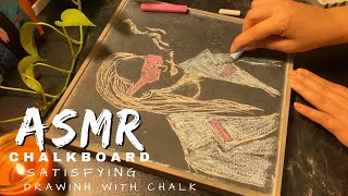 ASMR chalkboard drawingchalkboard soundsatisfying asmr no talking asmr videodrawing with chalk [upl. by Hcardahs78]