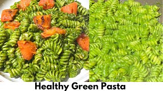 Pesto pasta  Green Pasta without Basil  Healthy Spinach Pasta  Pasta Recipe [upl. by Kenimod]