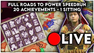 EVERY ROADS TO POWER ACHIEVEMENT SPEEDRUN  Crusader Kings 3 Roads to Power Live [upl. by Rheims]