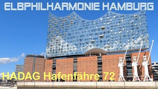 HADAG Fähre 72 im Hamburger Hafen  Komplette Fahrt Landungsbrücken  Elbphilharmonie  Arningstr [upl. by Giddings]