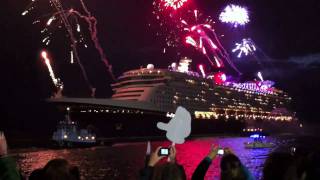 Disney Dream cruise ship arrives with fireworks at Port Canaveral [upl. by Sang266]