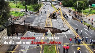 Se forma socavón de 10 metros de diámetro en Zapopan Jalisco [upl. by Notneuq]