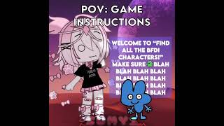 ‼️ POV Game instructions alightmotionviral gacha bfdiedit bfb bfdi tpot fypyoutube [upl. by Airdnek]