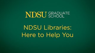 NDSU Libraries Here to Help You [upl. by Ventura]