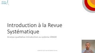 Revue systématiqueConfiance qualitativeSystème GRADE [upl. by Merci970]