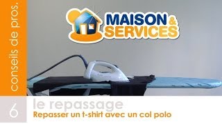 Repasser et plier un tshirt avec un col polo  Vidéo n°6 [upl. by Fast149]