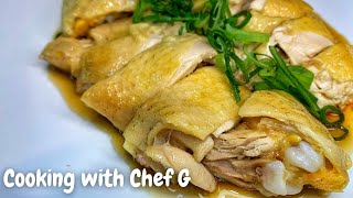 A SIMPLE HAINANESE CHICKEN WITH GINGER SAUCE RECIPE [upl. by Hoj]