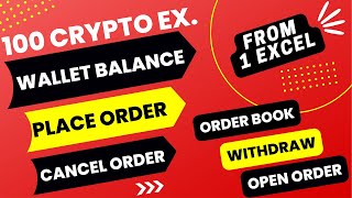 Crypto Order Placing Excel Tool For All Exchanges  Realtime portfolio  Coin Withdraw using Excel [upl. by Eikcin925]