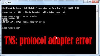 tns protocol adapter error in oracle [upl. by Josephina]