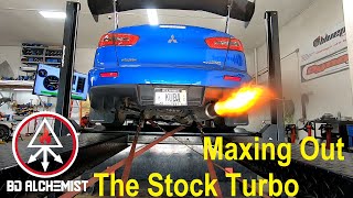 Evo X Maxing out the Stock Turbo on e85 stock block and stock Head [upl. by Nossaj828]