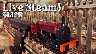 Live Steam  Alice Quarry Hunslet loco  5” gauge  running at the track livesteam loco [upl. by Celene]