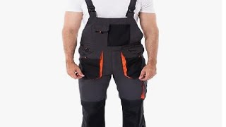 WORK IDEA Mens Bib Overalls Work Overalls with Knee Pad Pockets Review Nice coveralls for outdoor [upl. by Adne607]