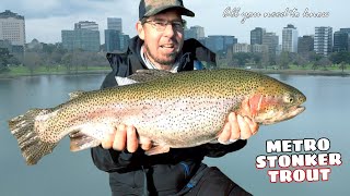 STONKERS  Fishing for GIANT Rainbow Trout around Metro Melbourne [upl. by Ateikan]