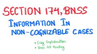 Can FIR be registered in noncognizable cases  Section 174 BNSS 2023 [upl. by Earahs]