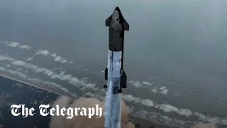 In Full SpaceXs Starship rocket successfully returns to Earth for first time [upl. by Asiluy]