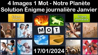 4 Images 1 Mot  Notre Planète  17012024  Solution Énigme Journalière  Janvier 2024 [upl. by Augy]