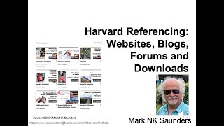 Harvard referencing Websites Blogs Forums and Downloads [upl. by Gibbie758]