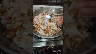 Indo Chinese fried rice recipeSoya fried riceviral YouTube shotsshorts [upl. by Ahsinned]