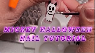 Mickey Halloween Nail tutorial [upl. by Luapnaej204]