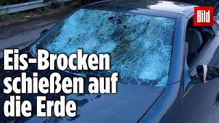 Unwetter Riesige Hagelkörner zerstören Autos und Lkws in Italien [upl. by Budge]