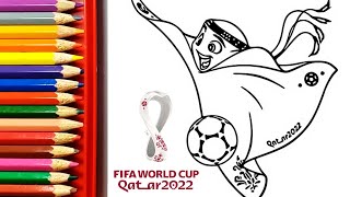 DRAW AND COLOR LAEEB⚽ OFFICIAL MASCOT FIFA WORLD CUP QATAR 2022 [upl. by Llehcram]